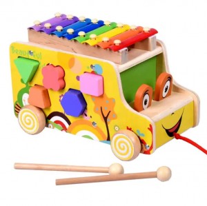 لعبة باص موسيقي خشبي
