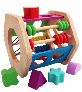 لعبة Toyshine التعليمية – قفص خشبي مع عداد وشكل وألوان