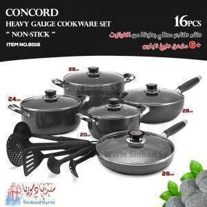 طقم طناجر غرانيت 16 قطعة ماركة CONCORD 8016