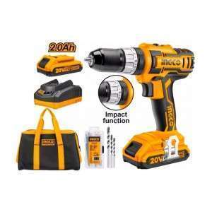 مثقب بطارية لیثیوم 20 فولط رجاج مع بطارية إضافیة، صناعي انجكو CIDLI2002 BI3