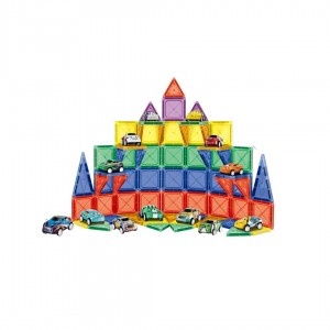 مكعبات مغناطيسية: بلاطات مغناطيسية مع سيارات – 87 قطعة