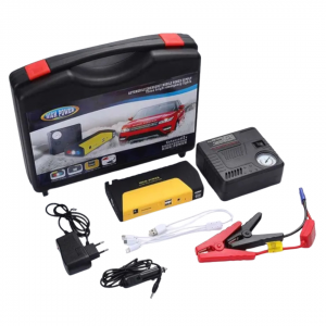 باوربنك مع شاحن بطارية سيارة ومنفاخ  3in1 