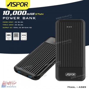 بور بانك اسبور بدون شاشة ماركة  ASPOR  A323 10000mAH
