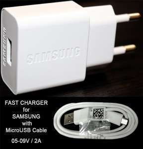 شاحن مع كبلة سامسونج سريع 2 أمبير فعلي راسية Fast