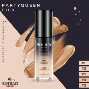 فوند بخاخ مع كونسيلر ماركة بارتي كوين  PARTY QUEEN CREAMY FOUNDATION F106