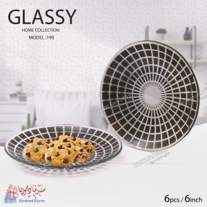 طقم صحون غلاسي صغير 6 قطع 407 / 190