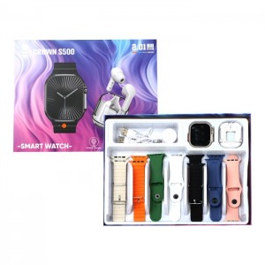 ساعة ذكية + سماعات بلوتوث + 7 كساتك SMART WATCH CROWN S500