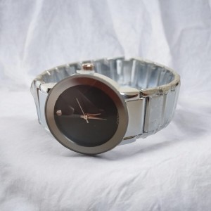 ساعة نسائي بلاتين مينا رصاصي بلا ارقام