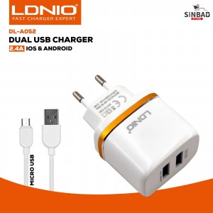 شاحن ماركة لدنيو LDNIO DL-A052 2.4A USB*2 ISO/ANDROID