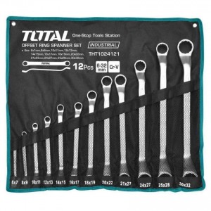 12Pcs offset ring spanner set THT1024121 مجموعة مؤلفة من 12 قطعة مفتاح حلق صناعي