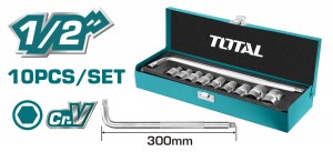 10Pcs 1/2" Socket Set THTL121101 مجموعة تتضمن 10 قطع جوز