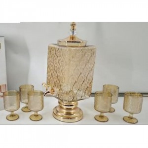 طقم عصائر ابريق دسبنسر + 6 كاسات