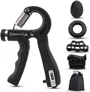 مجموعة تقوية قبضة اليد 5 قطع مع عداد 5PCS Adjustable Hand Grip Gripper Trainer Set with numerice screen