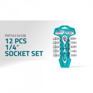 1/4 قطعة 12 جوز (THT14114126) 12Pcs 1/4 socket set من توتال TOTAL