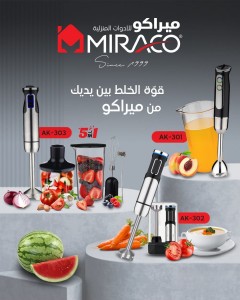 خلاط يدوي 1000 واط ماركة ميراكو موديل Miraco AK-302