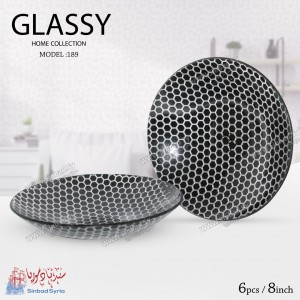 طقم صحون غلاسي 6 صحون 189 / 8 انش