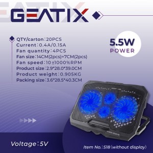 قاعدة تبريد مع اربع مراوح