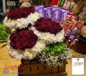 باقة ورد مع شوكولا