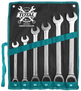 مجموعة 6 قطع مفتاح مزدوج / شق - حلق طقطاق(THT102RK061)6Pcs ratchet spanner set من توتال TOTAL