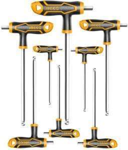 طقم مفاتیح مسدس مسكة T راس دحلة ، صناعي HHKT8082 DH4