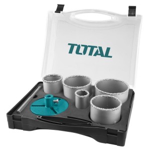 7pcs Carbide Gritted Hole Saw Set TACSH2071 مجموعة تتضمن 5 قطع كاسات حفر رخام + سيراميك