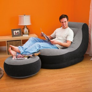كنبايه رمادي مع قاعدة كأس+مسند للقدمين  INTEX ULTRA LOUNGE 68564