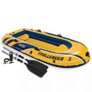زورق نفخ مع مجاذيف ومنفاخ يدوي صغير   intex 68347 challenger 3