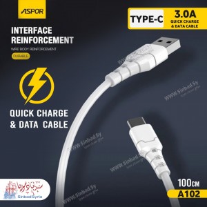 كبل شاحن تايب سي ماركة اسبور ASPOR TYPE-C A102