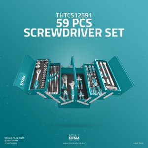 59 Pcs Tool Chest Set THTCS12591 59 قطعة عدة في صندوق معدني